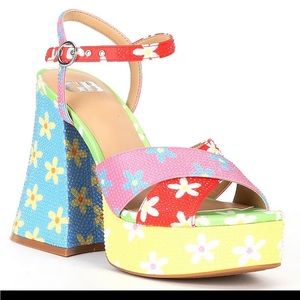 GB ulta-mate floral rainbow rhinestone heels